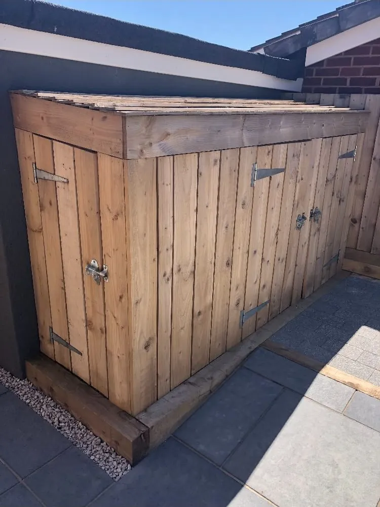 Timber bin store – patios, paving & outdoor work by JCK Carpentry & Building, Exeter