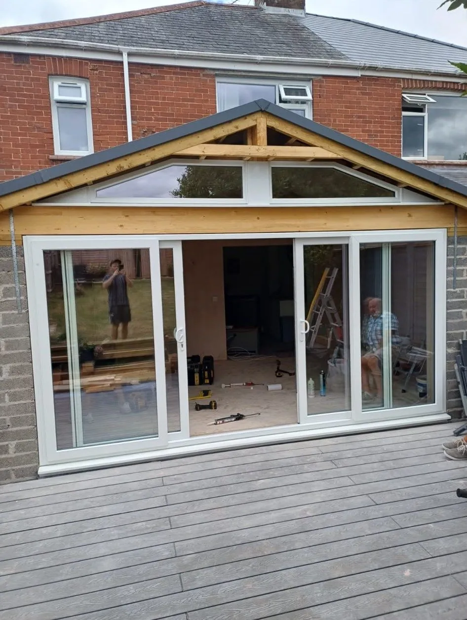 Single storey extension sliding doors 04 – extensions & building work by JCK Carpentry & Building, Exeter