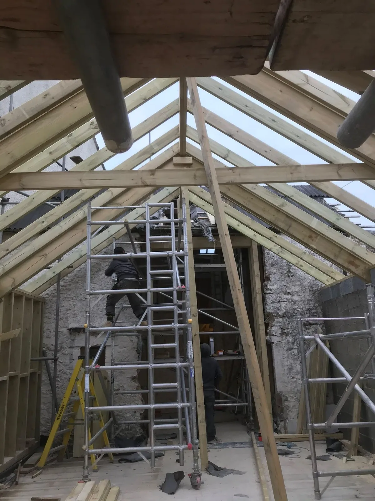 Cut roof rafters stone barn 04 – cut & truss roofs by JCK Carpentry & Building, Exeter